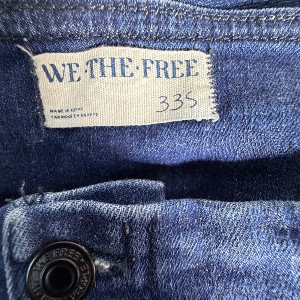 We The Free Free People CRVY Flare Jeans Dark Wash Raw‎ Hem 33S